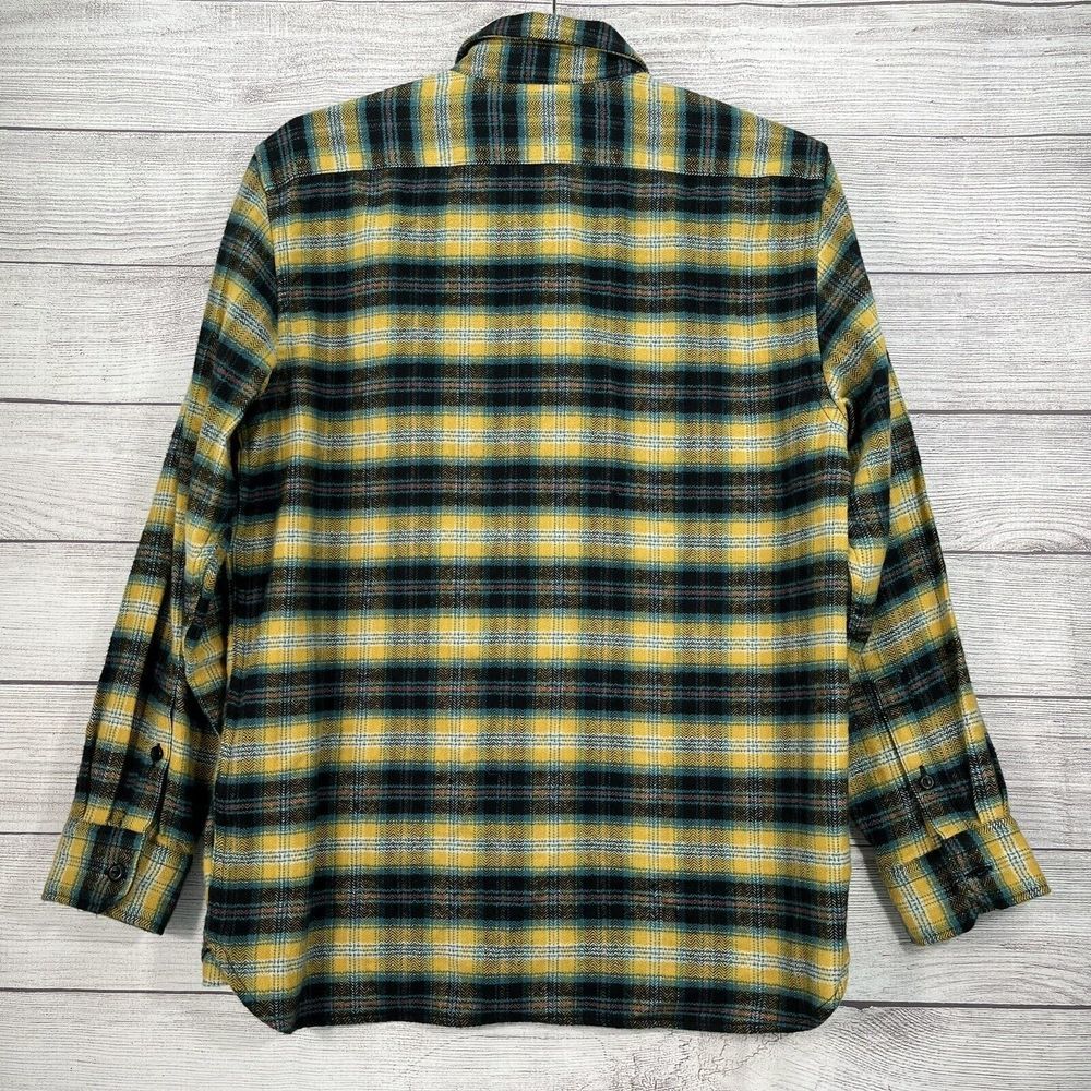 Levis Mens Jackson Worker Yellow Blue Flannel Check Relaxed Fit Shirt Sz S - Picture 5 of 9